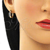 Argolla Huggie 02.210.0492.2.15 Oro Laminado, con Amatista and Aqua Azul Zirconia Cubica, Pulido, Tono Dorado