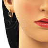 Argolla Huggie 02.210.0492.4.15 Oro Laminado, Diseño de Baguette, con Negro Zirconia Cubica, Pulido, Tono Dorado