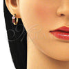 Argolla Huggie 02.210.0495.2.15 Oro Laminado, Diseño de Estrella, con Granate and Rosado Zirconia Cubica, Pulido, Tono Dorado