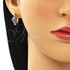 Argolla Huggie 02.210.0497.3.15 Oro Laminado, Diseño de Flor, con Amatista Zirconia Cubica, Pulido, Tono Dorado