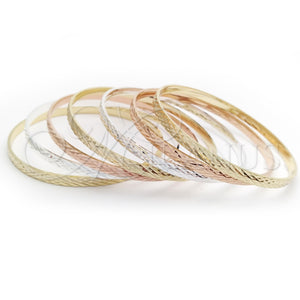 Aro Semanario 07.07.0001.05 Chapa de Oro, Diamantado, Tres Tonos (04 MM Thickness, Size 5 (2.50 Diameter))