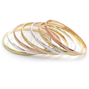 Aro Semanario 07.07.0003.05 Chapa de Oro, Diamantado, Tres Tonos (04 MM Thickness, Size 5 (2.50 Diameter))