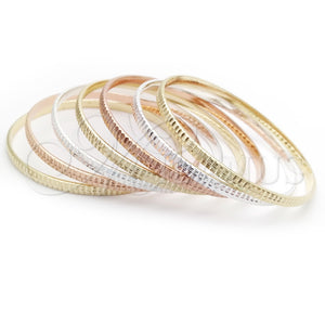 Aro Semanario 07.07.0004.05 Chapa de Oro, Diamantado, Tres Tonos (04 MM Thickness, Size 5 (2.50 Diameter))