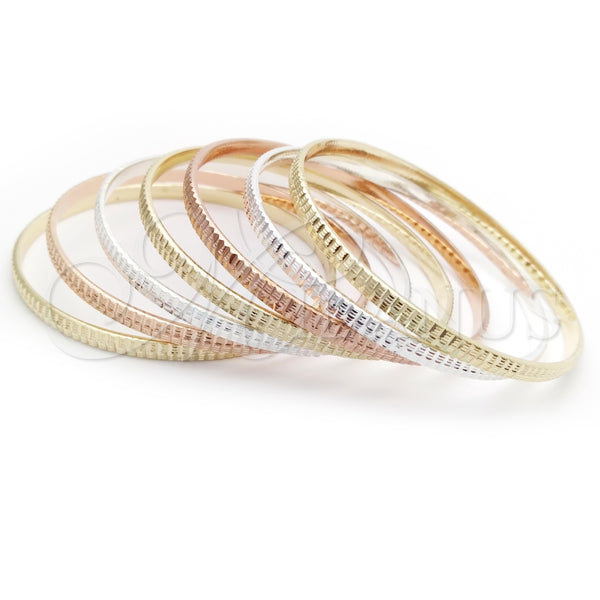 Aro Semanario 07.07.0004.05 Chapa de Oro, Diamantado, Tres Tonos (04 MM Thickness, Size 5 (2.50 Diameter))