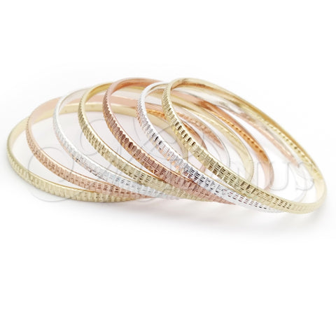 Aro Semanario 07.07.0004.05 Chapa de Oro, Diamantado, Tres Tonos (04 MM Thickness, Size 5 (2.50 Diameter))