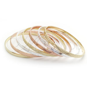 Aro Semanario 07.07.0006.05 Chapa de Oro, Diamantado, Tres Tonos (04 MM Thickness, Size 5 (2.50 Diameter))
