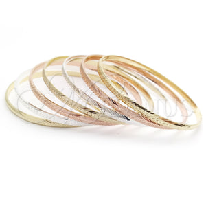Aro Semanario 07.07.0012.06 Chapa de Oro, Diamantado, Tres Tonos (04 MM Thickness, Size 6 (2.75 Diameter))