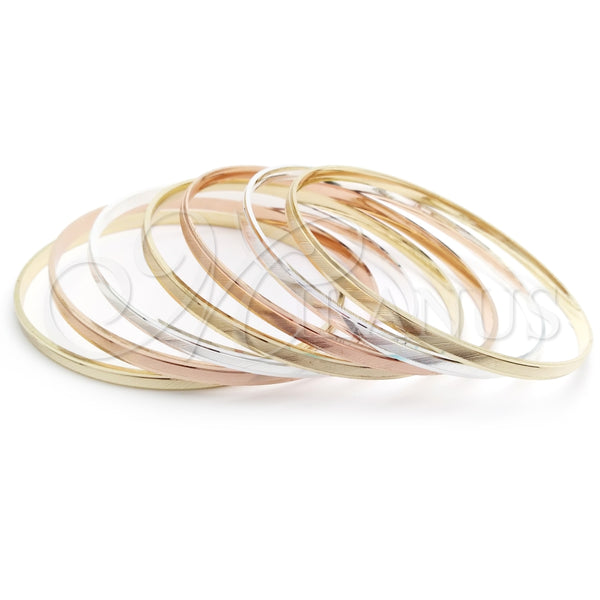 Aro Semanario 07.07.0014.06 Chapa de Oro, Diamantado, Tres Tonos (04 MM Thickness, Size 6 (2.75 Diameter))