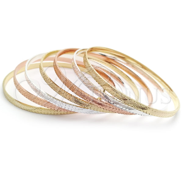 Aro Semanario 07.07.0018.06 Chapa de Oro, Diamantado, Tres Tonos (04 MM Thickness, Size 6 (2.75 Diameter))