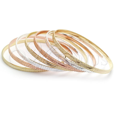 Aro Semanario 07.07.0018.06 Chapa de Oro, Diamantado, Tres Tonos (04 MM Thickness, Size 6 (2.75 Diameter))