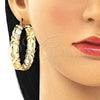 Argolla Grande 02.160.0016.50 Oro Laminado, Diseño de Besos y Abrazos, Pulido, Tono Dorado