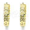 Argolla Grande 02.160.0016.50 Oro Laminado, Diseño de Besos y Abrazos, Pulido, Tono Dorado