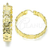 Argolla Grande 02.160.0016.50 Oro Laminado, Diseño de Besos y Abrazos, Pulido, Tono Dorado