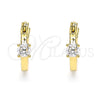 Argolla Pequeña 02.210.0499.12 Oro Laminado, con Blanca Zirconia Cubica, Pulido, Tono Dorado