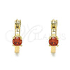 Argolla Pequeña 02.210.0499.1.12 Oro Laminado, con Granate Zirconia Cubica, Pulido, Tono Dorado