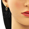 Argolla Pequeña 02.210.0499.5.12 Oro Laminado, con Negro Zirconia Cubica, Pulido, Tono Dorado