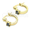 Argolla Pequeña 02.210.0499.5.12 Oro Laminado, con Negro Zirconia Cubica, Pulido, Tono Dorado