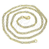 Gargantilla Basica 04.213.0213.18 Oro Laminado, Diseño de Mariner, Pulido, Tono Dorado (03 MM Thickness, 18 Inches Length)