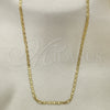 Gargantilla Basica 04.213.0213.18 Oro Laminado, Diseño de Mariner, Pulido, Tono Dorado (03 MM Thickness, 18 Inches Length)
