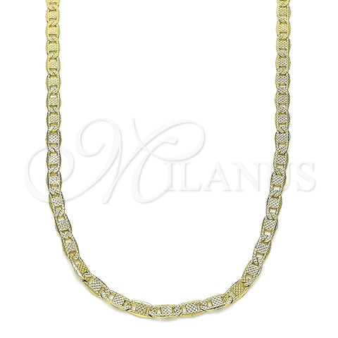 Gargantilla Basica 04.213.0213.18 Oro Laminado, Diseño de Mariner, Pulido, Tono Dorado (03 MM Thickness, 18 Inches Length)