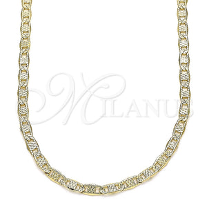 Gargantilla Basica 04.213.0214.18 Oro Laminado, Diseño de Mariner, Pulido, Tono Dorado (03 MM Thickness, 18 Inches Length)