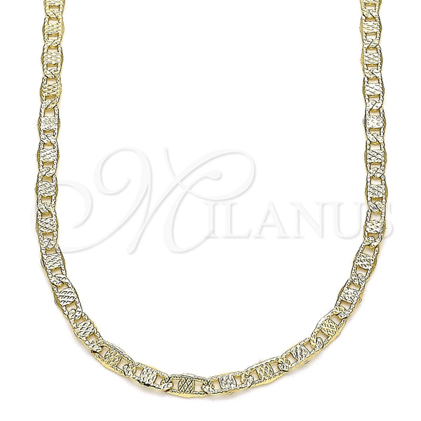 Gargantilla Basica 04.213.0214.18 Oro Laminado, Diseño de Mariner, Pulido, Tono Dorado (03 MM Thickness, 18 Inches Length)