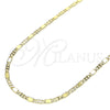 Gargantilla Basica 04.213.0215.18 Oro Laminado, Diseño de Pave Mariner, Pulido, Tono Dorado (02 MM Thickness, 18 Inches Length)