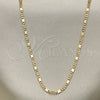 Gargantilla Basica 04.213.0215.18 Oro Laminado, Diseño de Pave Mariner, Pulido, Tono Dorado (02 MM Thickness, 18 Inches Length)