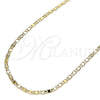 Gargantilla Basica 04.213.0217.18 Oro Laminado, Diseño de Mariner, Pulido, Tono Dorado (02 MM Thickness, 18 Inches Length)