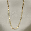 Gargantilla Basica 04.213.0217.18 Oro Laminado, Diseño de Mariner, Pulido, Tono Dorado (02 MM Thickness, 18 Inches Length)