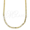 Gargantilla Basica 04.213.0217.18 Oro Laminado, Diseño de Mariner, Pulido, Tono Dorado (02 MM Thickness, 18 Inches Length)