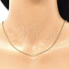 Gargantilla Basica 04.213.0222.18 Oro Laminado, Pulido, Tono Dorado (01 MM Thickness, 18 Inches Length)