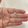 Gargantilla Basica 04.213.0222.18 Oro Laminado, Pulido, Tono Dorado (01 MM Thickness, 18 Inches Length)