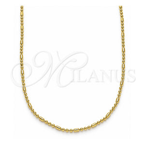 Gargantilla Basica 04.213.0222.18 Oro Laminado, Pulido, Tono Dorado (01 MM Thickness, 18 Inches Length)