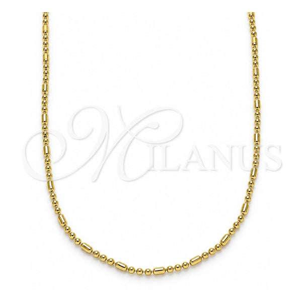 Gargantilla Basica 04.213.0222.18 Oro Laminado, Pulido, Tono Dorado (01 MM Thickness, 18 Inches Length)