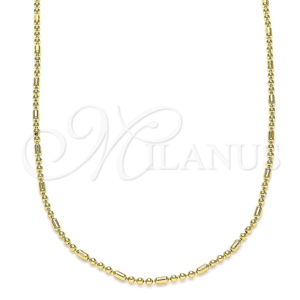 Gargantilla Basica 04.213.0222.18 Oro Laminado, Pulido, Tono Dorado (01 MM Thickness, 18 Inches Length)