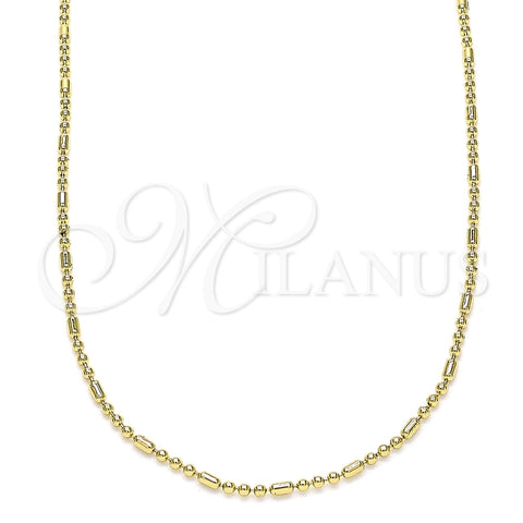 Gargantilla Basica 04.213.0222.18 Oro Laminado, Pulido, Tono Dorado (01 MM Thickness, 18 Inches Length)