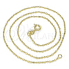Gargantilla Basica 04.213.0223.18 Oro Laminado, Pulido, Tono Dorado (01 MM Thickness, 18 Inches Length)