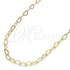 Gargantilla Basica 04.213.0224.18 Oro Laminado, Diseño de Rolo y Corazón, Pulido, Tono Dorado (04 MM Thickness, 18 Inches Length)