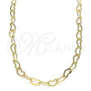 Gargantilla Basica 04.213.0224.18 Oro Laminado, Diseño de Rolo y Corazón, Pulido, Tono Dorado (04 MM Thickness, 18 Inches Length)