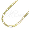 Gargantilla Basica 04.213.0113.18 Oro Laminado, Diseño de Figaro, Pulido, Tono Dorado (04 MM Thickness, 18 Inches Length)