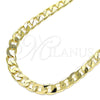 Gargantilla Basica 5.222.001.18 Oro Laminado, Diseño de Cubana, Pulido, Tono Dorado (Grosor 07 MM, 18 Pulgadas de Largo)