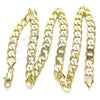 Gargantilla Basica 5.222.001.18 Oro Laminado, Diseño de Cubana, Pulido, Tono Dorado (Grosor 07 MM, 18 Pulgadas de Largo)
