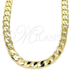 Gargantilla Basica 5.222.001.18 Oro Laminado, Diseño de Cubana, Pulido, Tono Dorado (07 MM Thickness, 18 Inches Length)