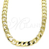 Gargantilla Basica 5.222.001.18 Oro Laminado, Diseño de Cubana, Pulido, Tono Dorado (Grosor 07 MM, 18 Pulgadas de Largo)