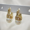 Argolla Pequeña 02.210.0500.10 Oro Laminado, con Marfil Perla and Blanca Zirconia Cubica, Pulido, Tono Dorado