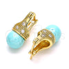 Argolla Pequeña 02.210.0500.2.10 Oro Laminado, con Turquoise Perla and Blanca Zirconia Cubica, Pulido, Tono Dorado