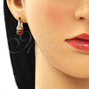Argolla Pequeña 02.210.0500.3.10 Oro Laminado, con Onix Negro Goldstone Venturina and Blanca Zirconia Cubica, Pulido, Tono Dorado