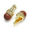 Argolla Pequeña 02.210.0500.3.10 Oro Laminado, con Onix Negro Goldstone Venturina and Blanca Zirconia Cubica, Pulido, Tono Dorado