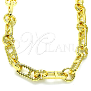 Gargantilla Basica 04.362.0039.18 Oro Laminado, Diseño de Puff Mariner, Pulido, Tono Dorado (11 MM Thickness, 18 Inches Length)